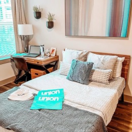 bedroom with large window